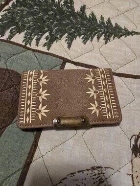 Brown Embroidered Wallet Case - Women Bags
